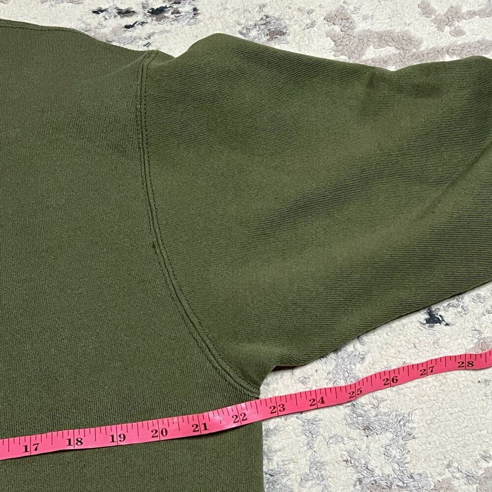 Vtg USMC Sweatshirt Mens Sz M Olive Green Made In USA Marine Corps Pullover - Picture 6 of 9